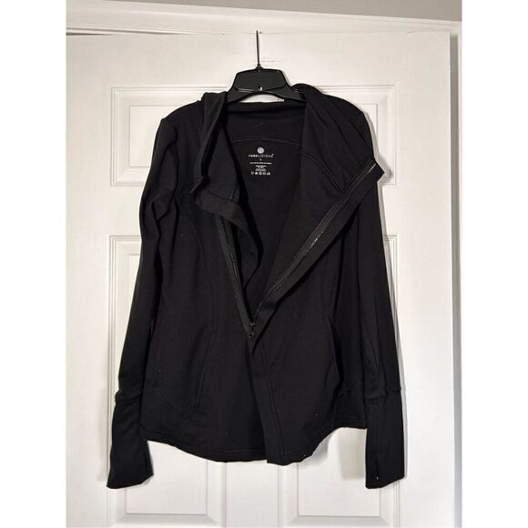 Yogalicious black sweatshirt zip size large C7-19 - Picture 2 of 4